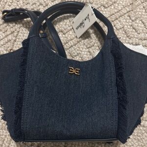 SAM EDELMAN DENIM MINI TOTE CROSSBODY BAG